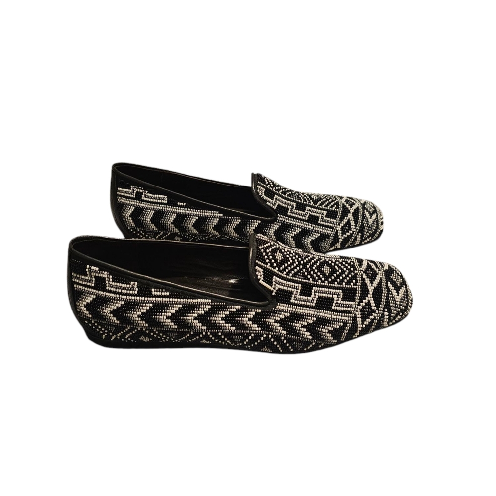 Donald J. Pliner Black and White Patterned Flats - Picture 3 of 11